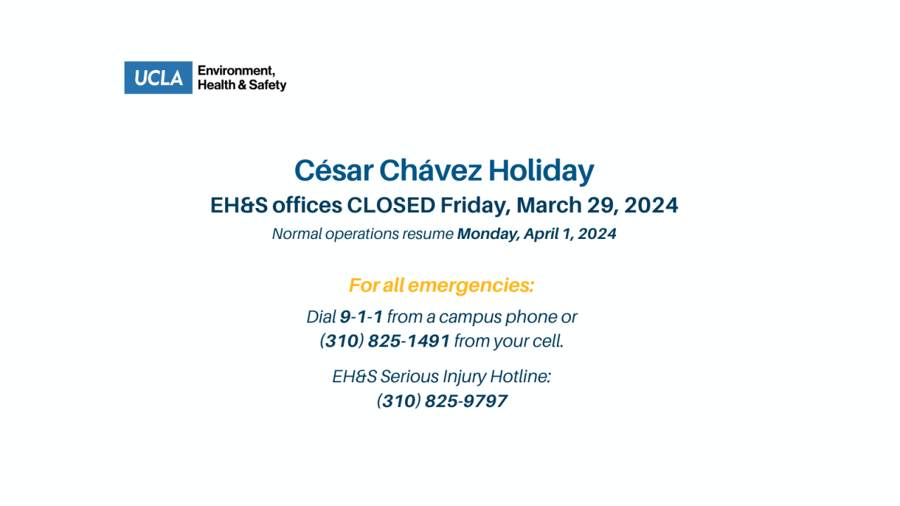 César Chávez Day Observed March 29 Environment, Health & Safety